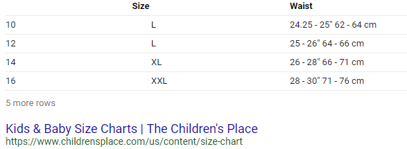 what size is a kids large in women's